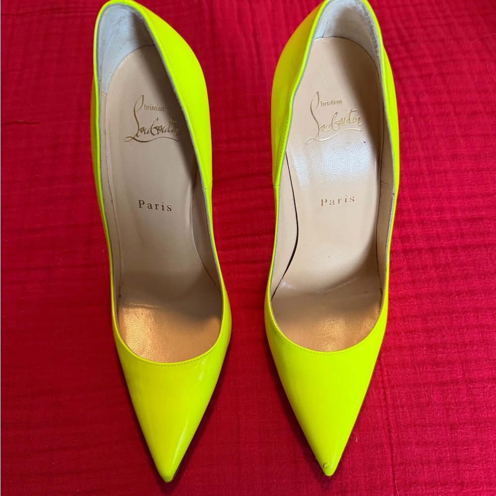 Christian Louboutin So Kate 120 Neon Yellow Heels
